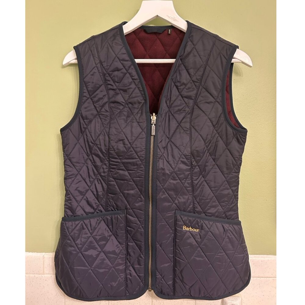 Barbour Betty Quilted Fleece Gilet Navy Size 6